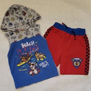 Nickelodeon Paw Patrol hooded tank top with matching shorts